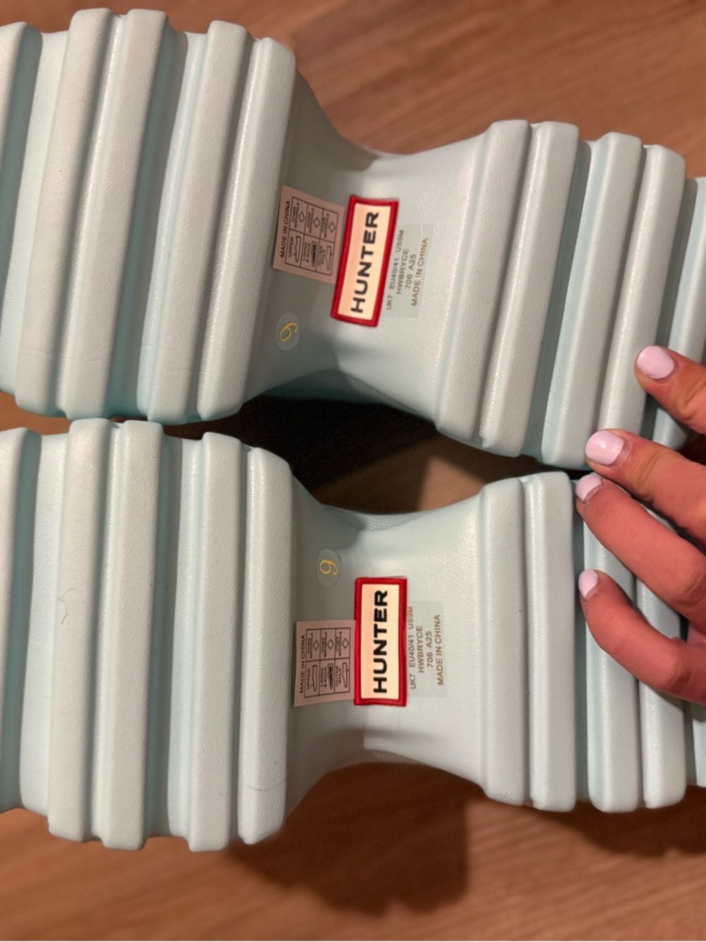 Hunter Aqua Blue Platform Clog Mules - Picture 8 of 14